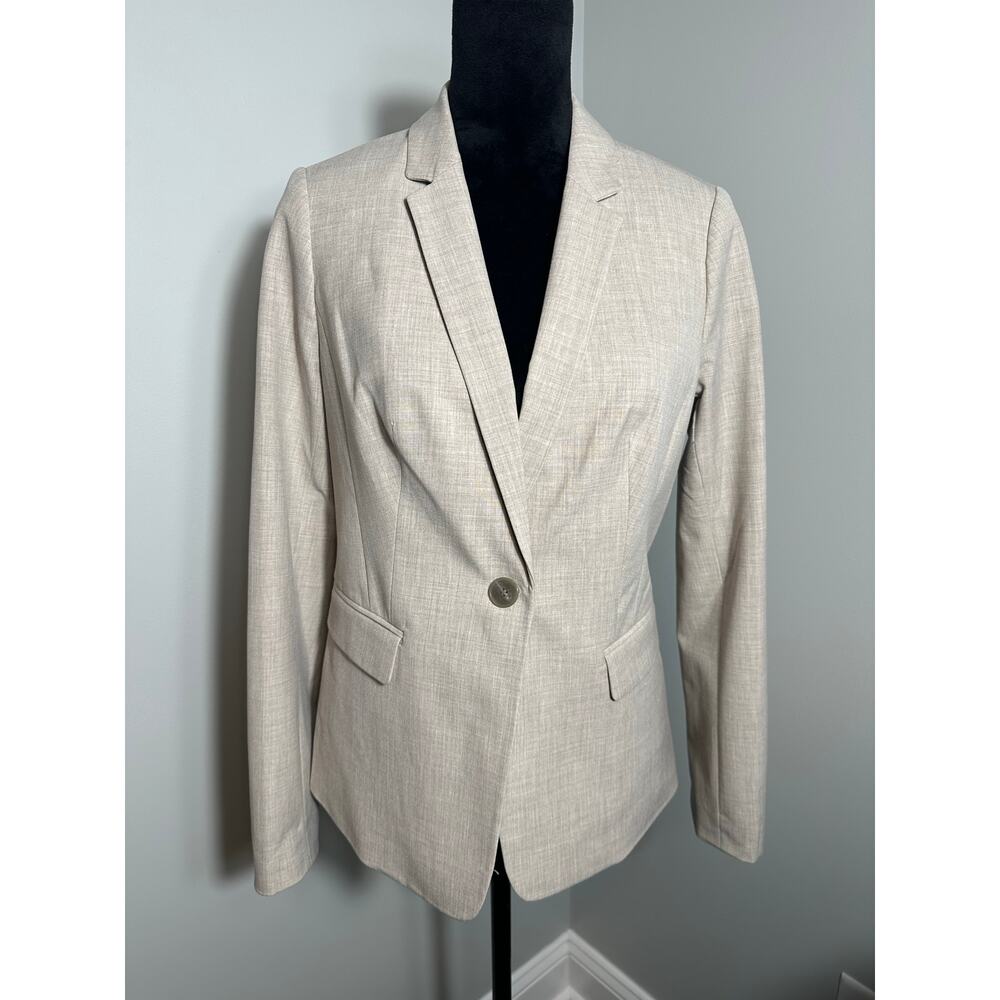 The Limited Collection Blazer Womens 8 Beige One Button Career Stretch Jacket